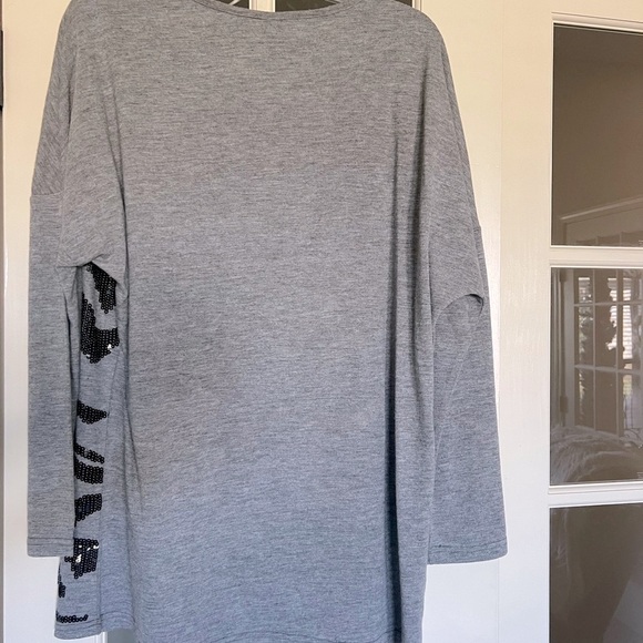 AZI Jeans, medium Gray sweater dress with Black sequins - Picture 2 of 5